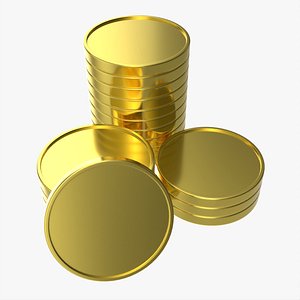 Blank coin stack 3D model