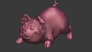 3D cartoon piggy sculpture
