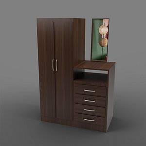 Stylish Bedroom Cupboard Free 3D model