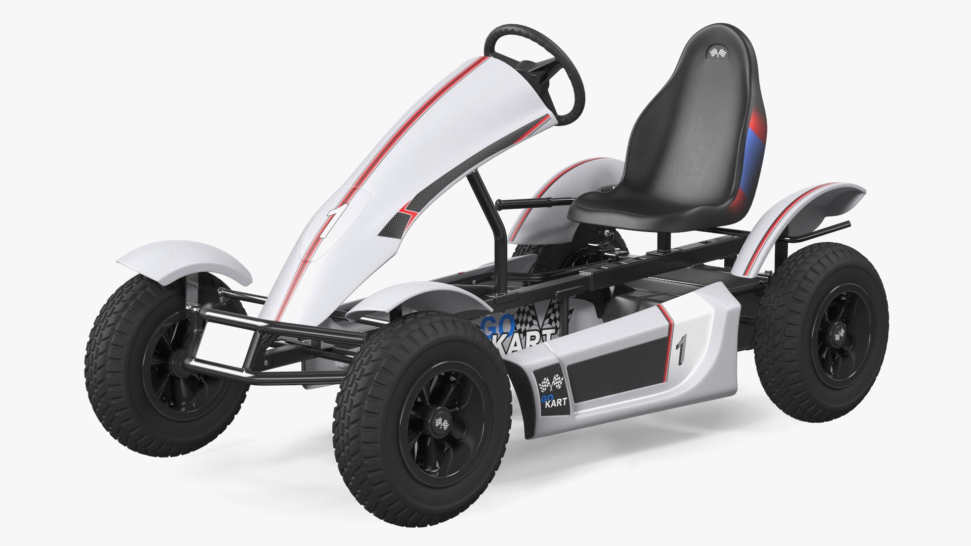 Pedal Kart with Race Frame Grey 3D model preview