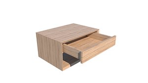 3D Minimalist Oak Nightstand Low-poly 3D model model