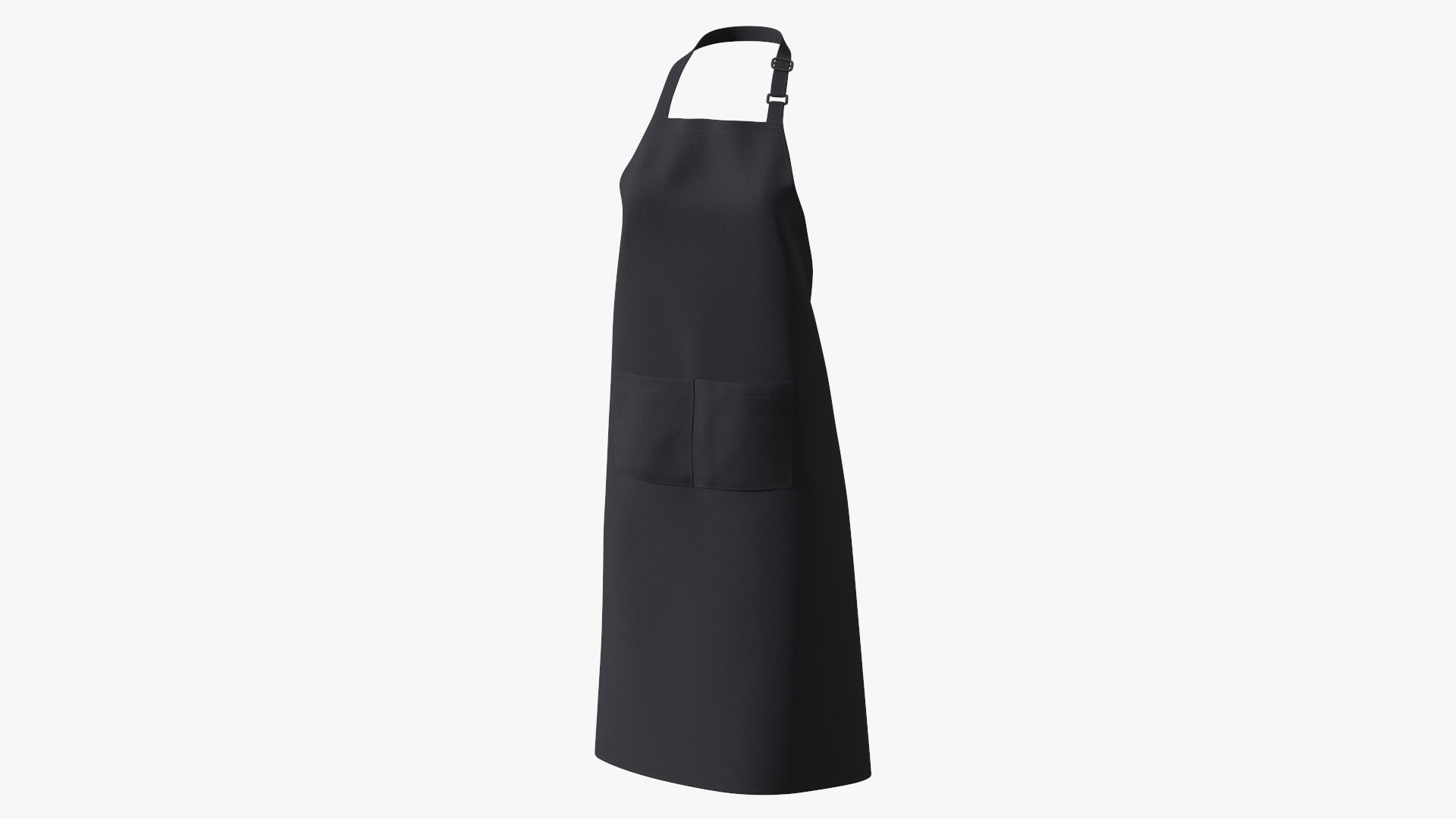 Cooking Apron Black 3D model preview