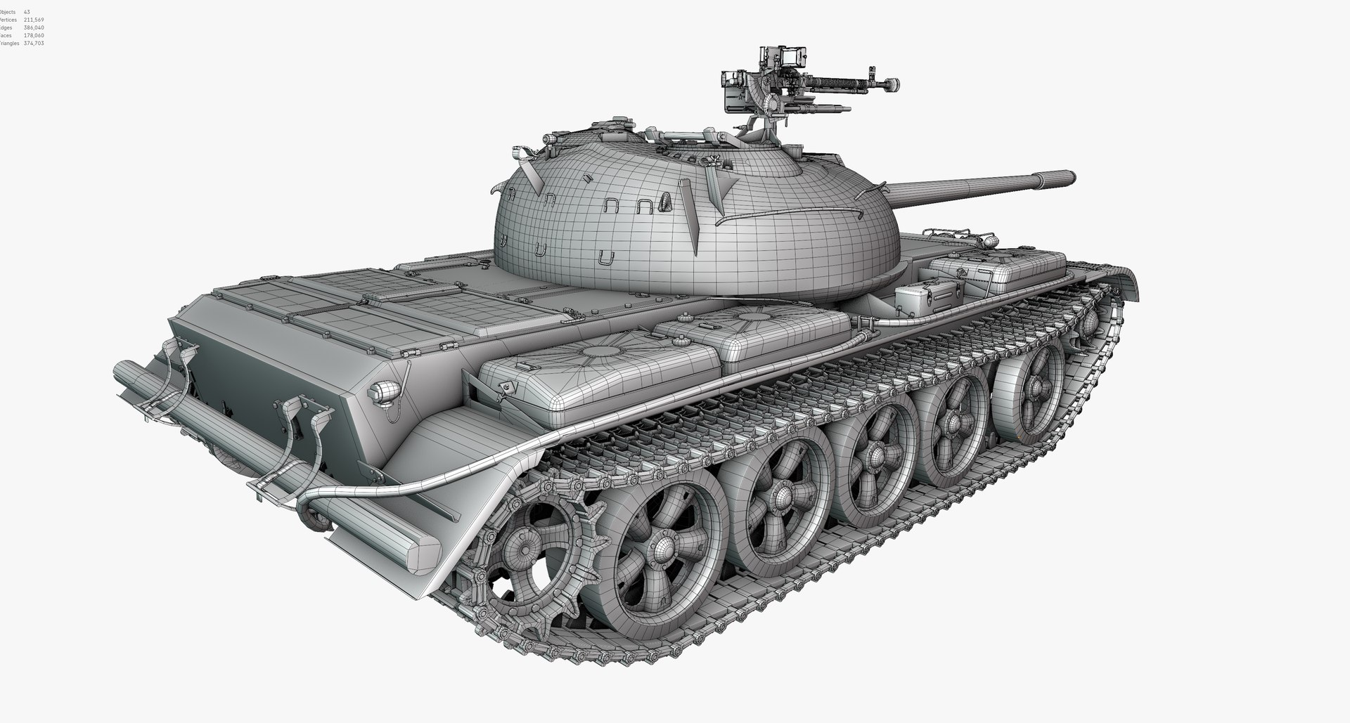 3D Type59 Tank Low Poly Model - TurboSquid 2317443