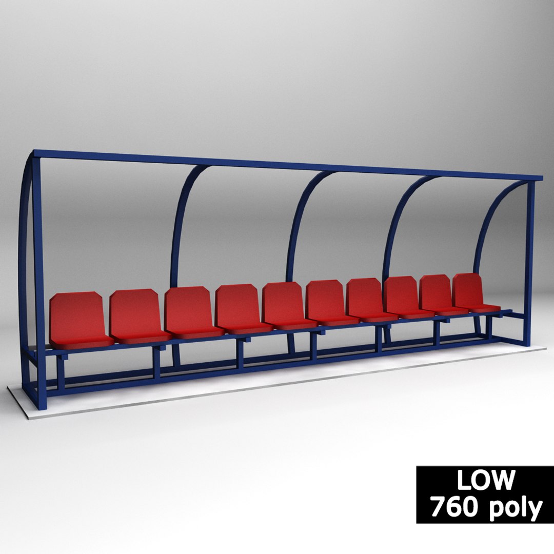 3d Model Of Stadium Seating Reserve Bench