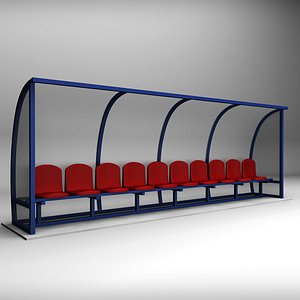 3d model of stadium seating reserve bench