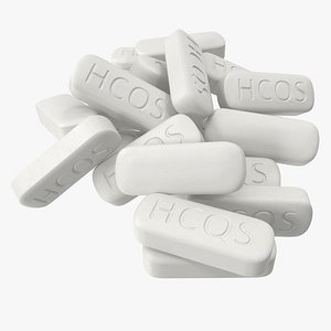 3D model hydroxychloroquine tablets pile medicine