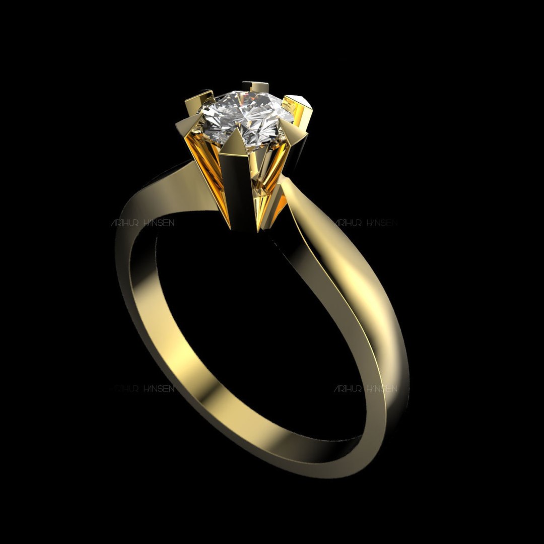 Solitaire Ring 0 40ct 3d Model