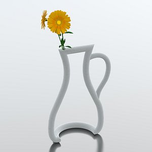 outline vase flowers 3ds