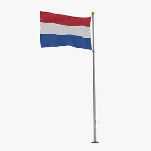 Pole Flag Netherlands 3D model