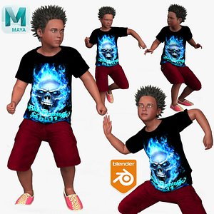 Realistic Rigged Little African Boy-Kilo Character
