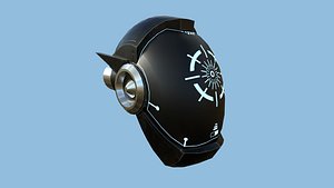 SciFi Helmet 06 - Black Blue - Character Design Fashion 3D model