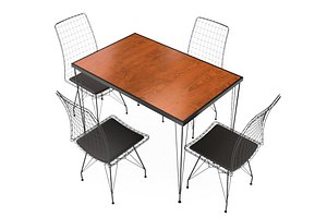 3D wire table chair