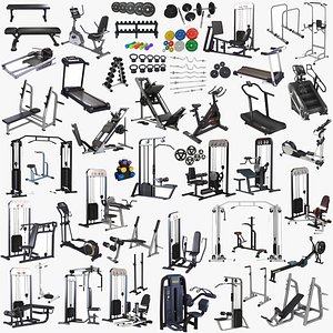 3D Big GYM Equipment Collection model