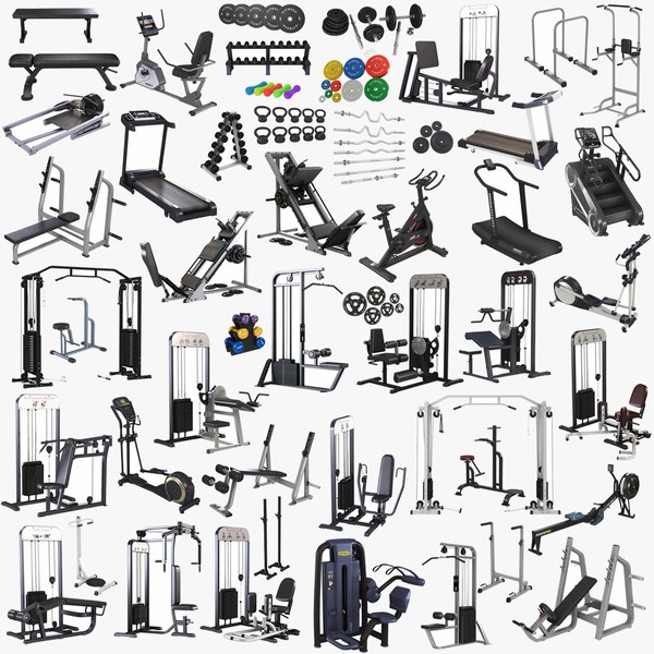 Gym Equipment Collection - Full Set 3D model