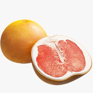 realistic red grapefruit 3D model