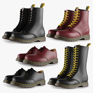 3D model Leather Boots And Shoes