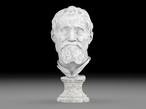 Michelangelo Buonarroti head sculpture Low-poly model