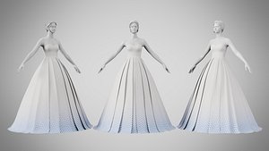 3D model Dress 48 Silver Feather