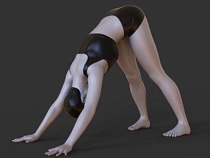 3D Yoga Pose - Down dog pose - Adho Mukha Svanasana model