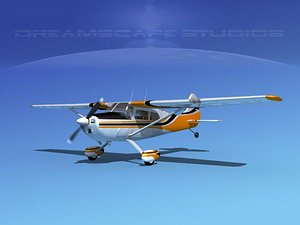 propeller cessna airplane 170 3D model