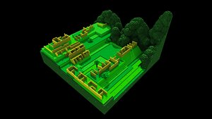 Machu Picchu Low Poly Isometric