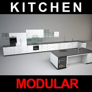 modular kitchen 3d model
