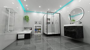 Modern Bathroom  and Toilet 3D