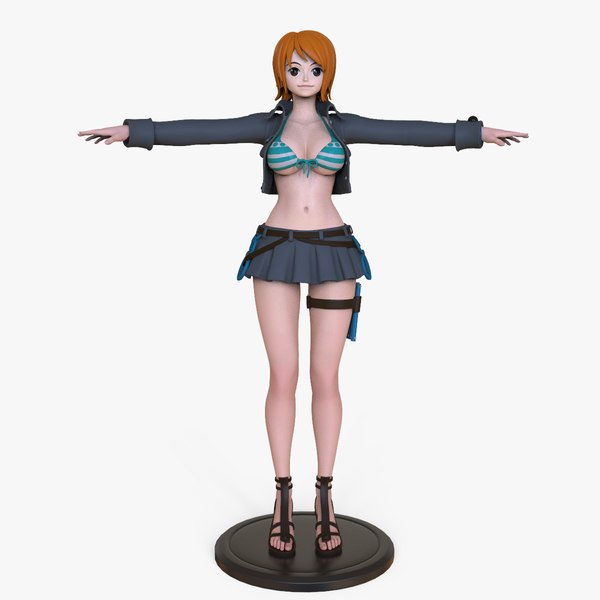 3d model cartoon female nami