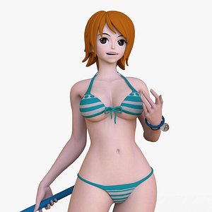 3d model cartoon female nami