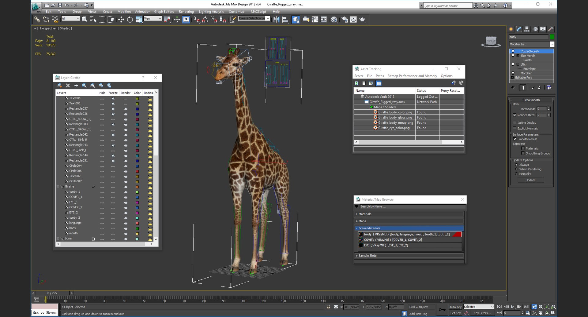 3D Giraffe Rigged Model - TurboSquid 1400507
