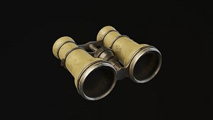 3D model Old binoculars 19th century Game Ready