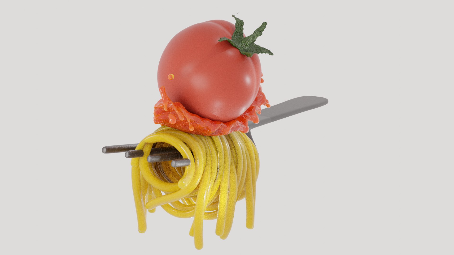 Spaghetti Tomato On Fork 3D Model - TurboSquid 2297770