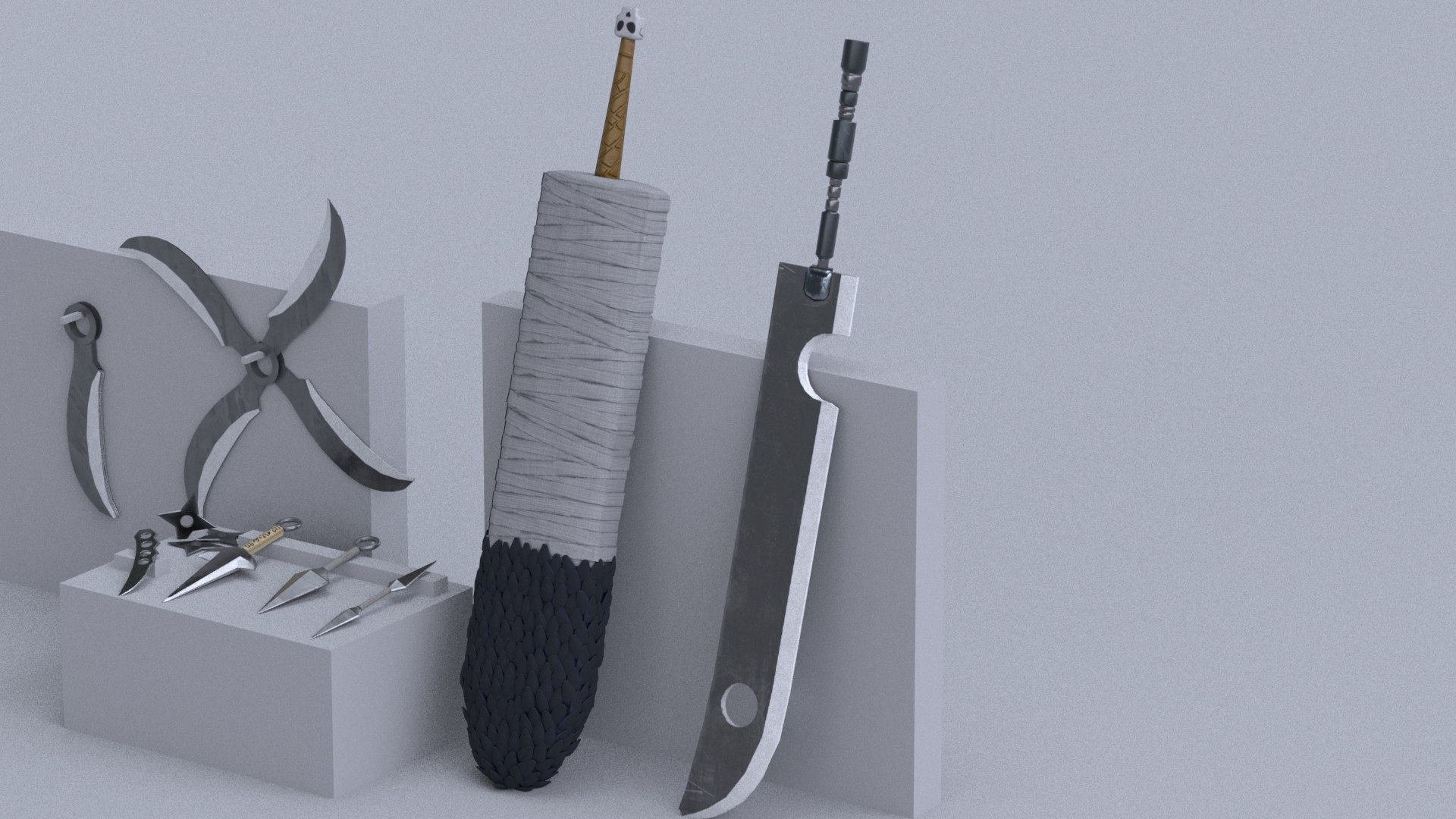 ninja weapons 3D https://p.turbosquid.com/ts-thumb/m5/O4zldt/yp/blades/jpg/1615950656/1920x1080/fit_q87/8ed9fe4a9f6842109308cd841f5fc7a26370ff10/blades.jpg