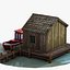 Wooden Lake House and Boat