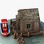 Wooden Lake House and Boat