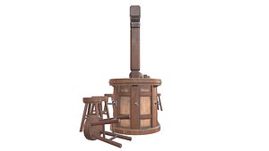Medieval beer bar 3D model