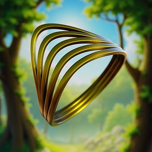AeroFlow Wave Ring - Futuristic Spiral Design 64 3D model