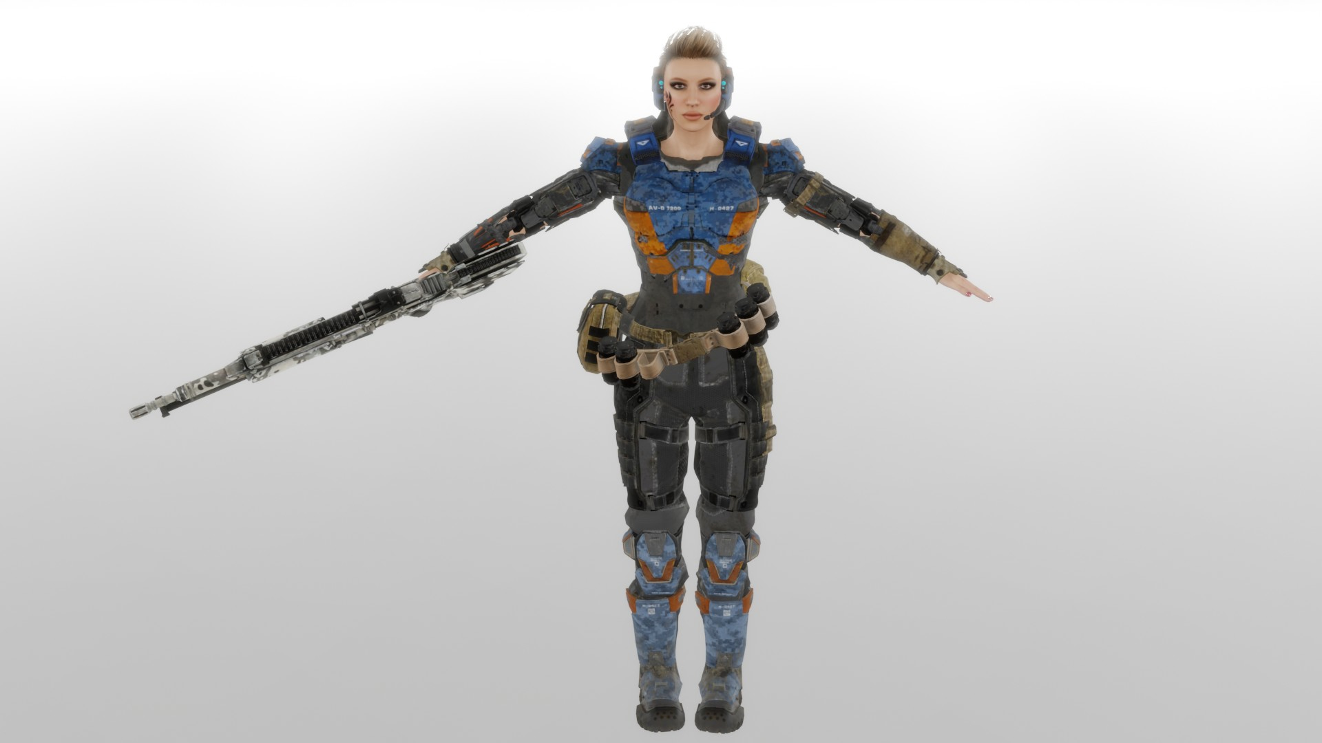 Realistic Rigged Fighter Soldier Girl-Suji Character 3D Model 3D Model ...