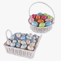 White Easter Eggs Baskets