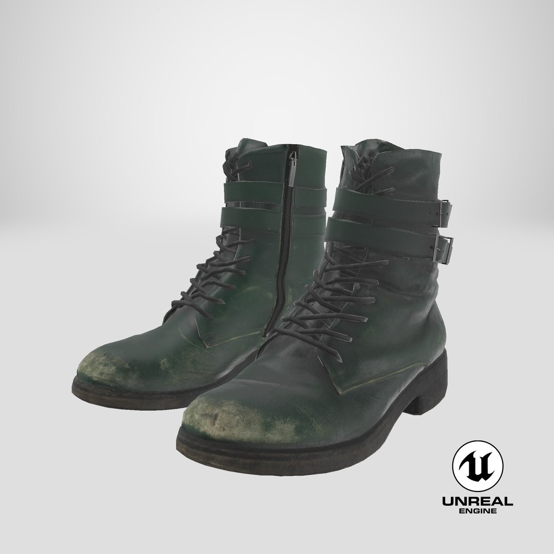 3D model Old Green Boots https://p.turbosquid.com/ts-thumb/m5/ceEYbB/MR/stemcell_unreal_render/png/1688394931/1920x1080/fit_q87/3628a3d32f2370971ae30a801cd86b6623d6c026/stemcell_unreal_render.jpg