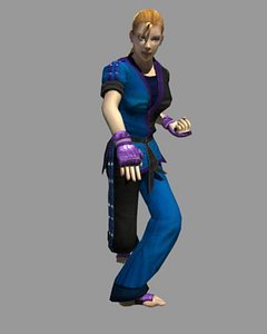 3d black karate girl cynthia model