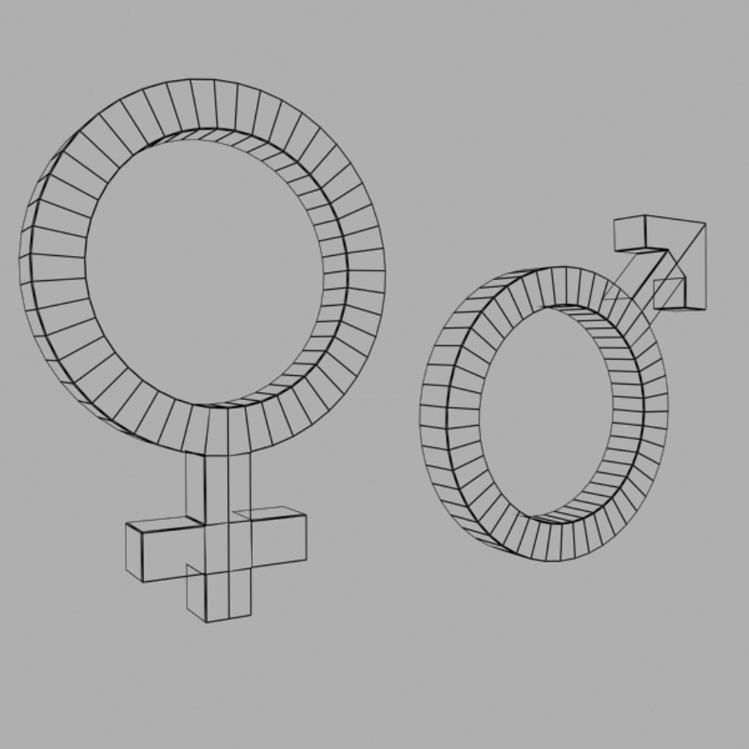 3d gender symbols model