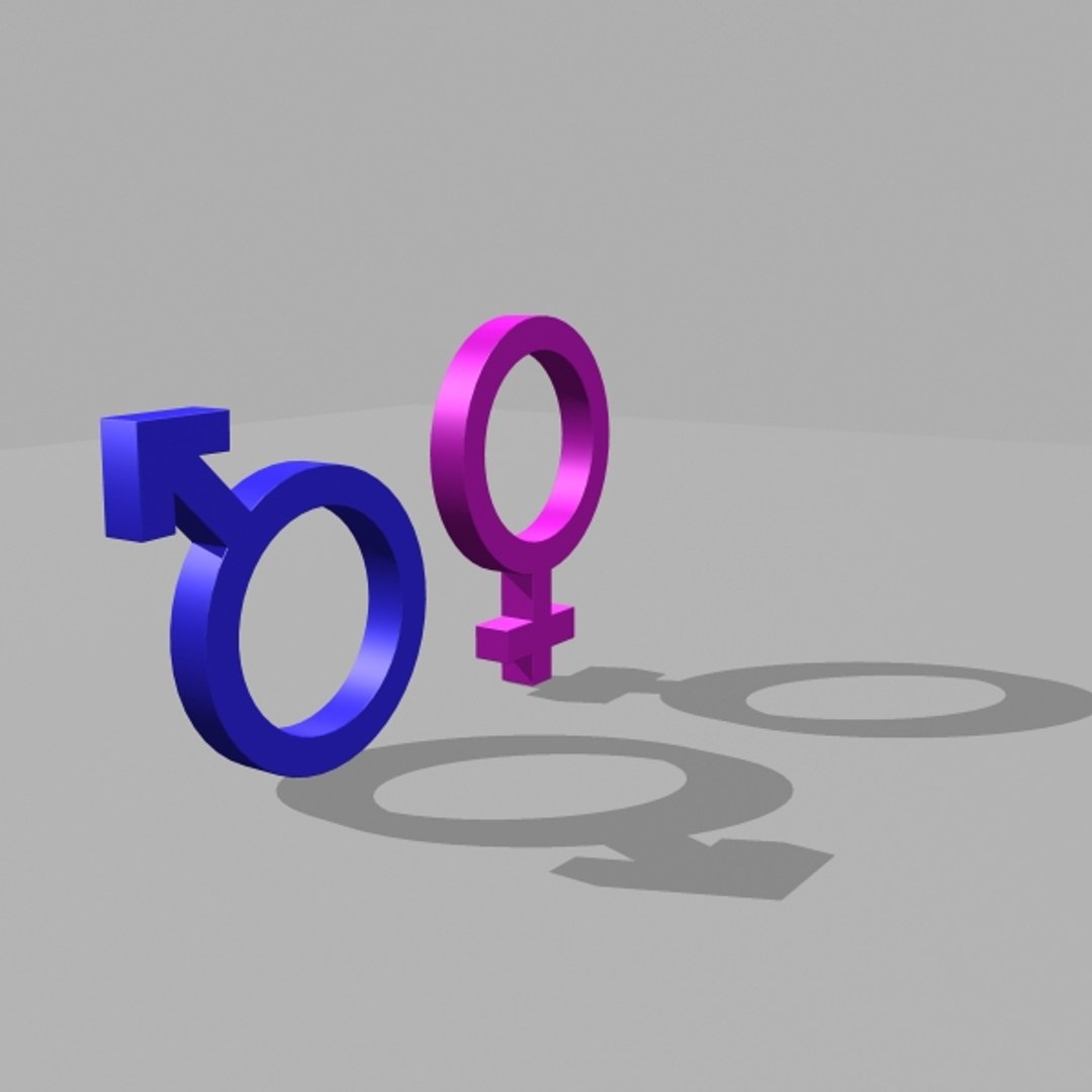 3d gender symbols model
