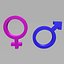 3d gender symbols model