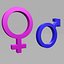 3d gender symbols model
