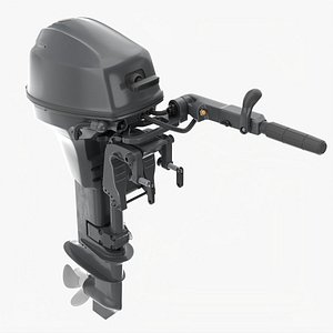 3D Portable outboard boat motor with tiller
