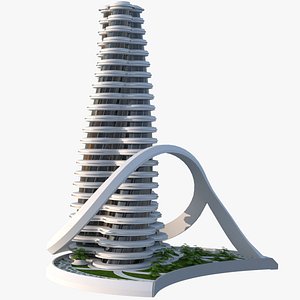 3D model Sci-Fi Futuristic Building Concept 8