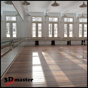 3D dance balet scool interior