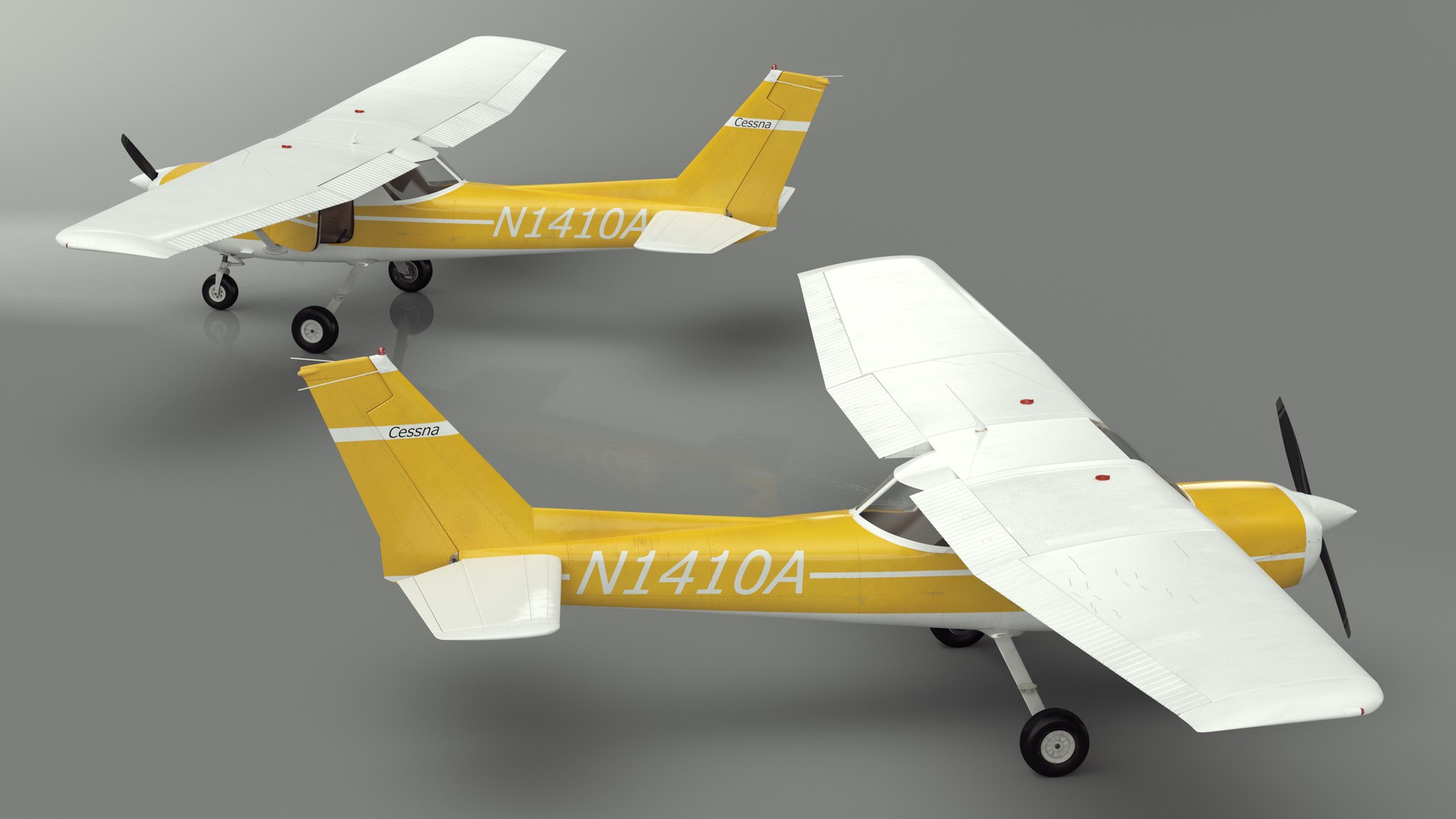 3D Private Single Engine Propeller Aircraft Cessna 150 Rigged For ...