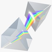 Inverted Prisms Light Spectrum Recombination